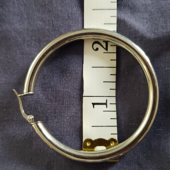 Steel by Design 2-1/4" Round Tube Hoop Earrings - Picture 2 of 2